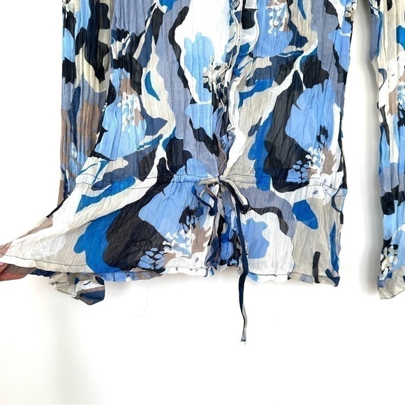 Mexx button down shirt with long sleeves, small mandarin collar, semi-sheer - Picture 6 of 13